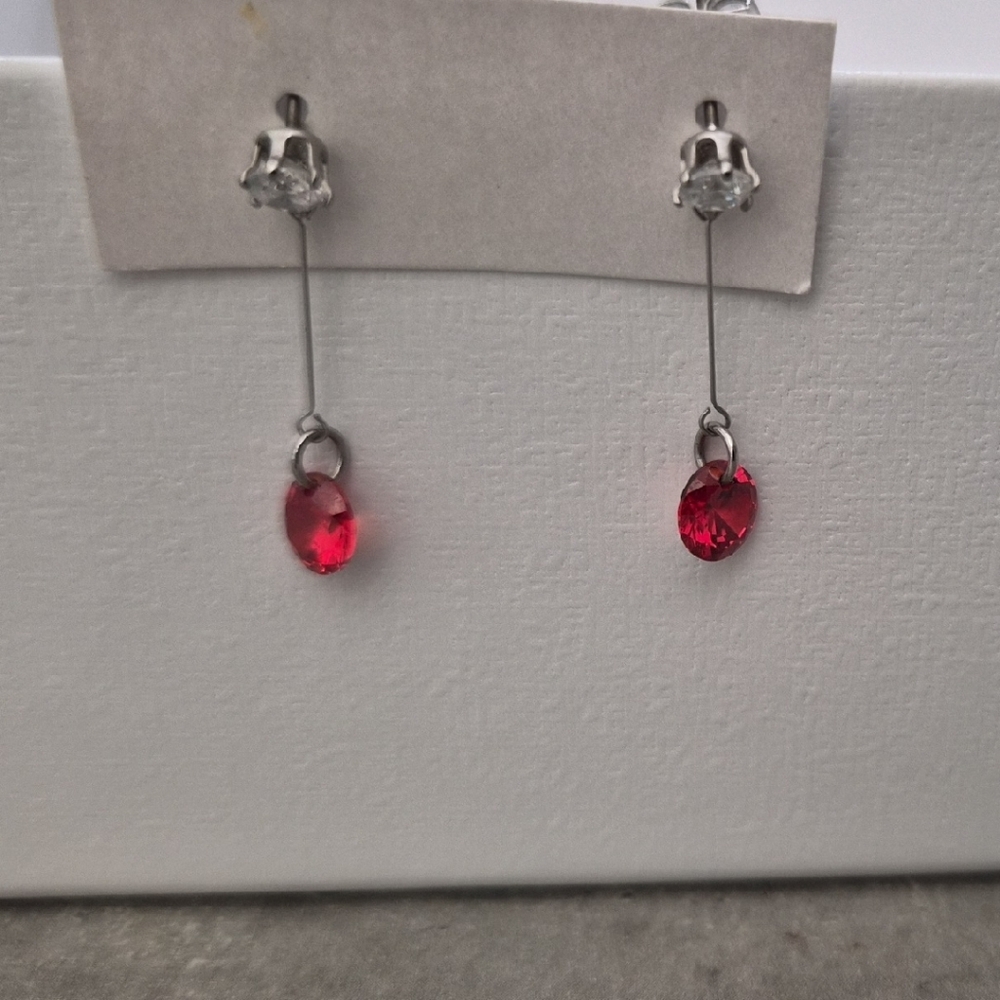 Elegant Red Drop Earrings